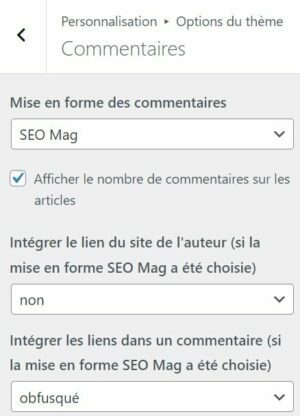 personnalisation commentaires seo mag